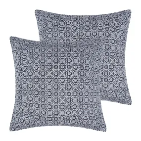 Magnolia Navy Euro Sham Set of 2