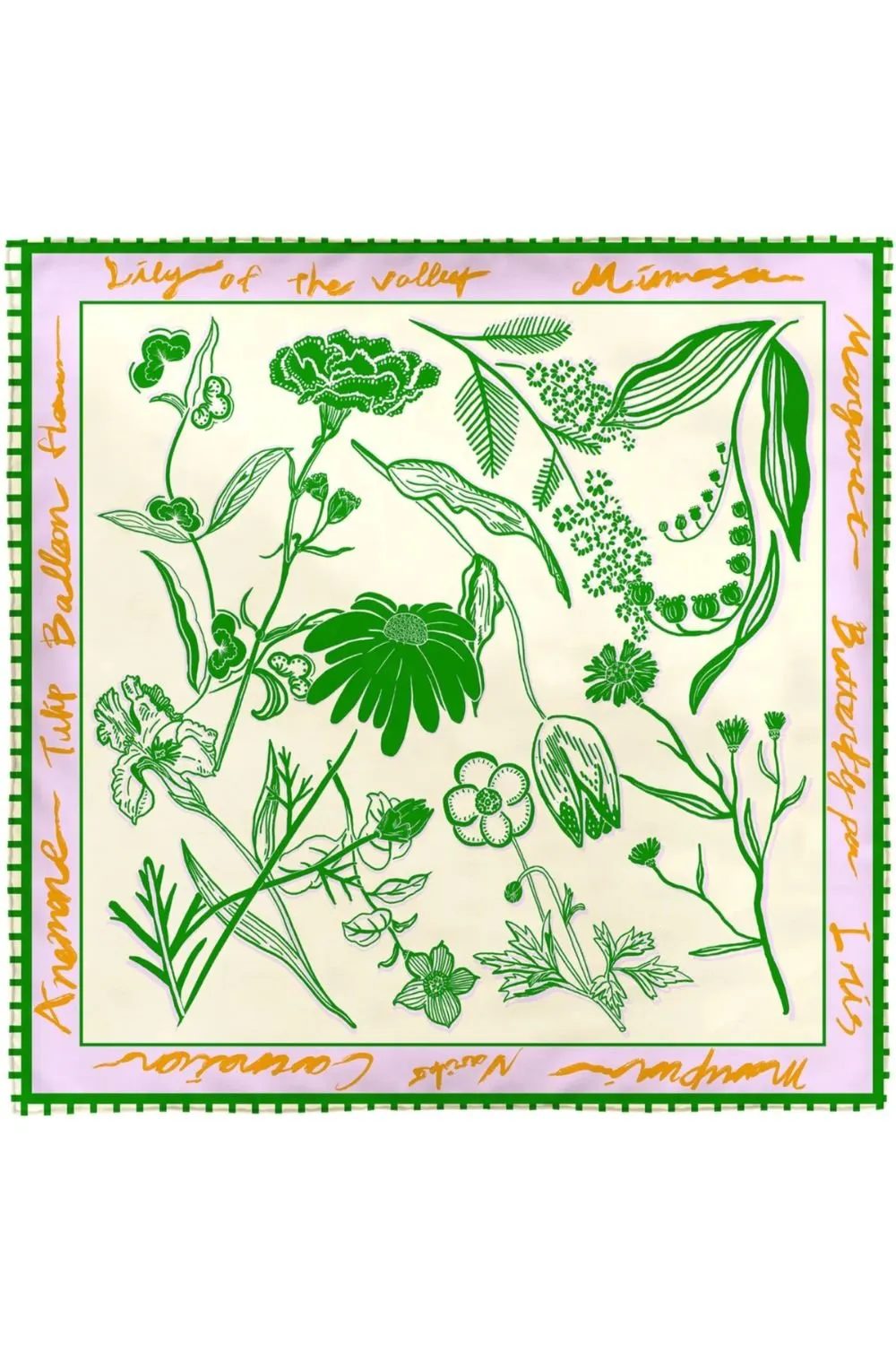 MANIPURI - Flora Scarf in Green