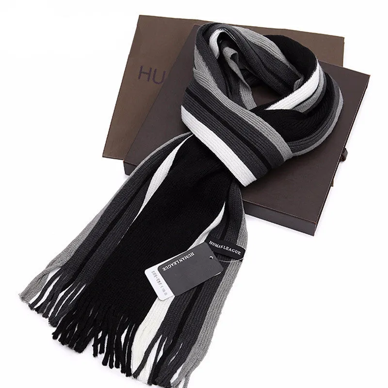 Men's Striped Autumn & Winter Scarf