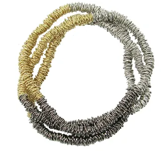 Metallic Stripe Necklace and Bracelet