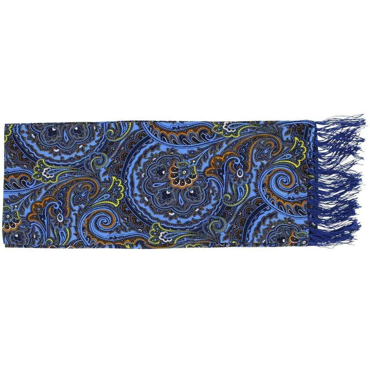 Michelsons of London Bright Paisley Silk Scarf - Blue