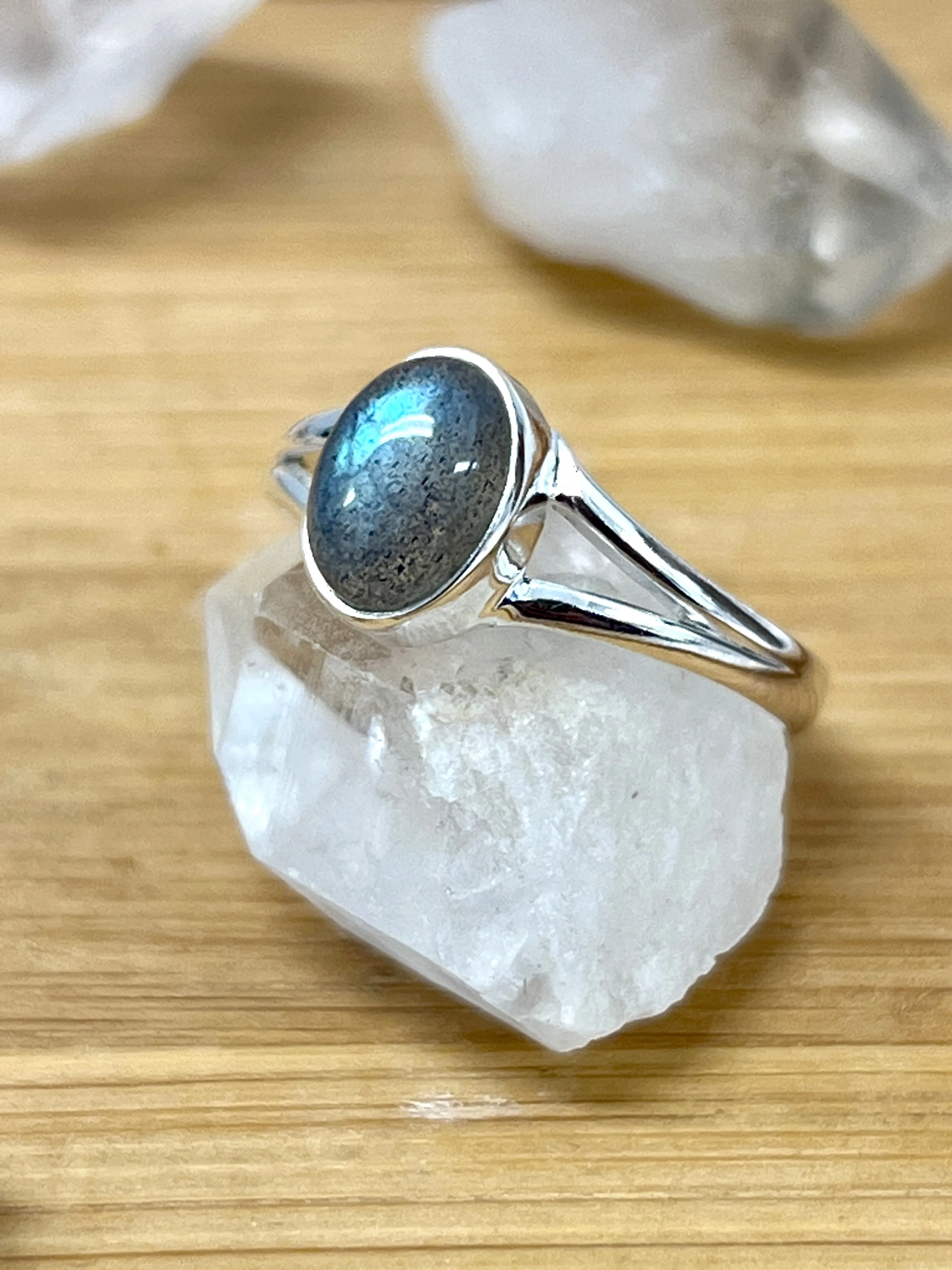 Minimalist Moonstone Or Labradorite Ring