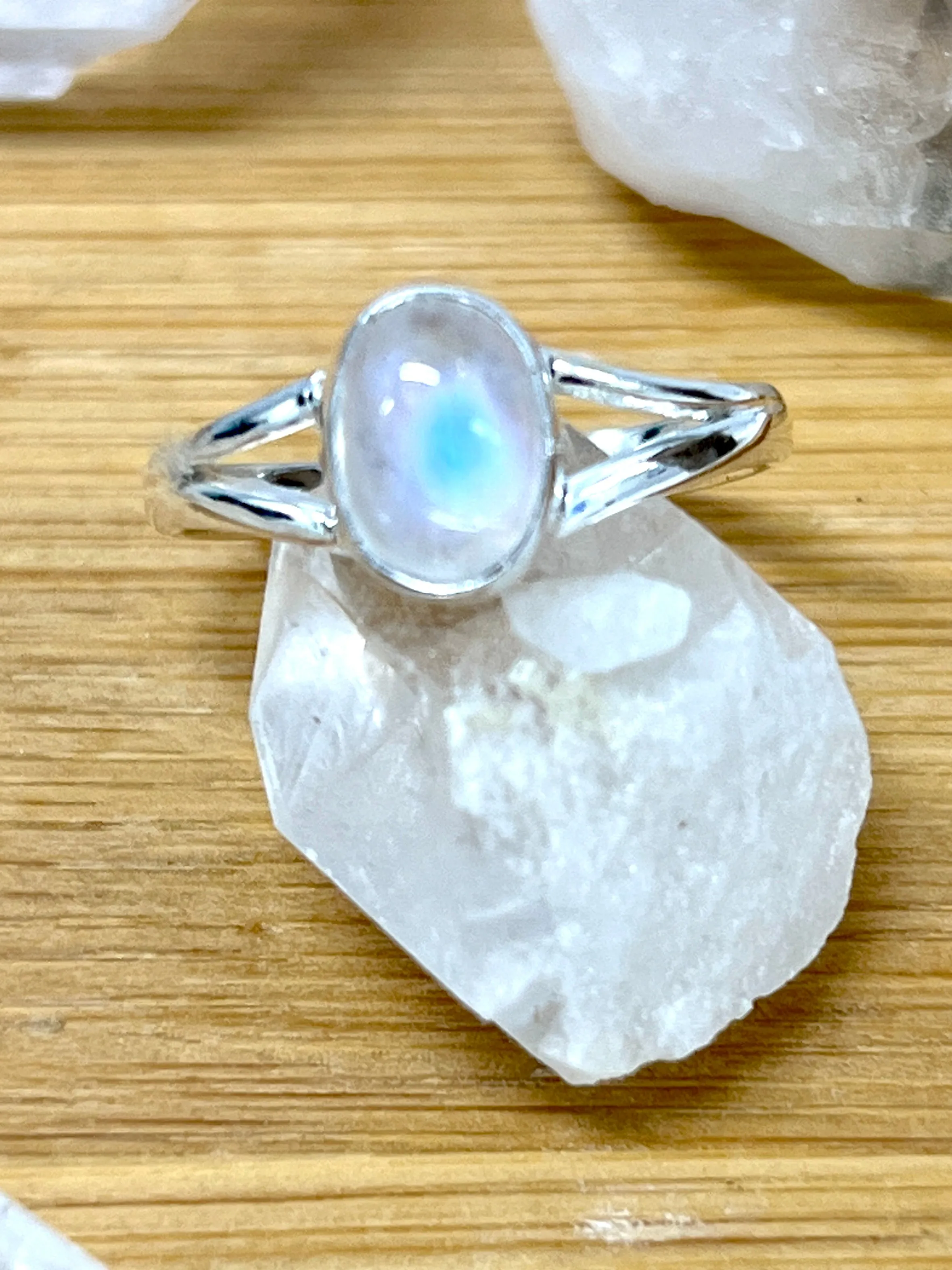 Minimalist Moonstone Or Labradorite Ring