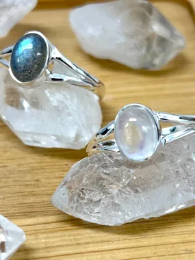 Minimalist Moonstone Or Labradorite Ring