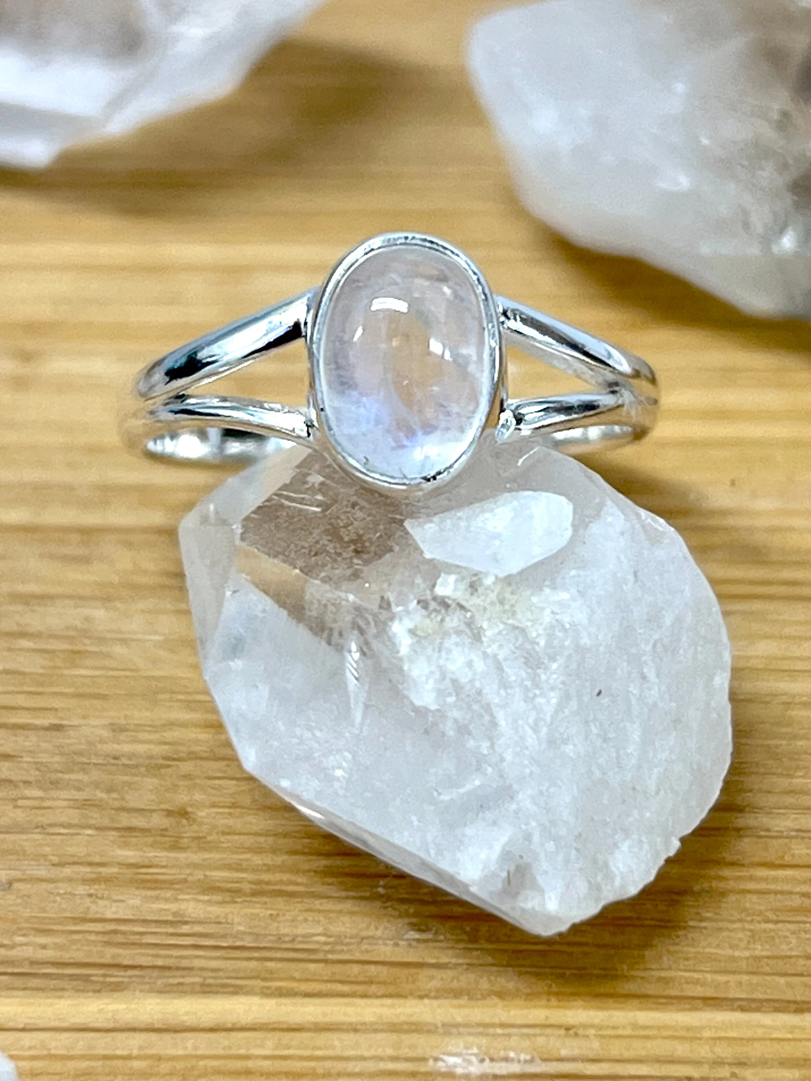 Minimalist Moonstone Or Labradorite Ring