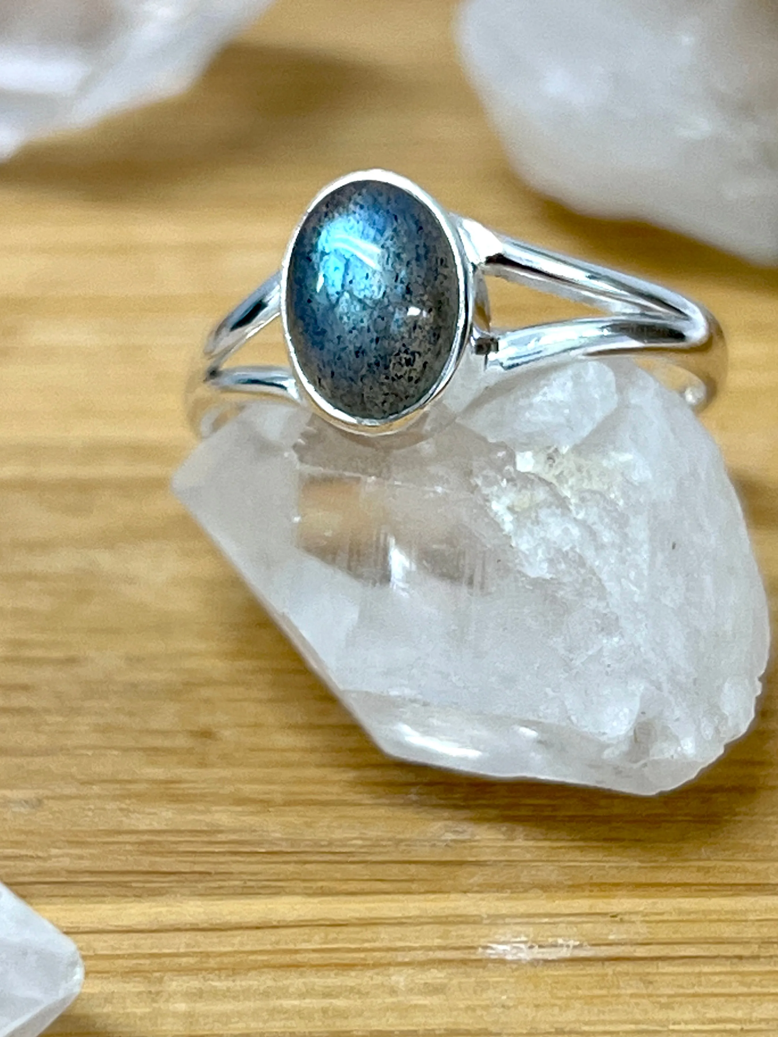 Minimalist Moonstone Or Labradorite Ring