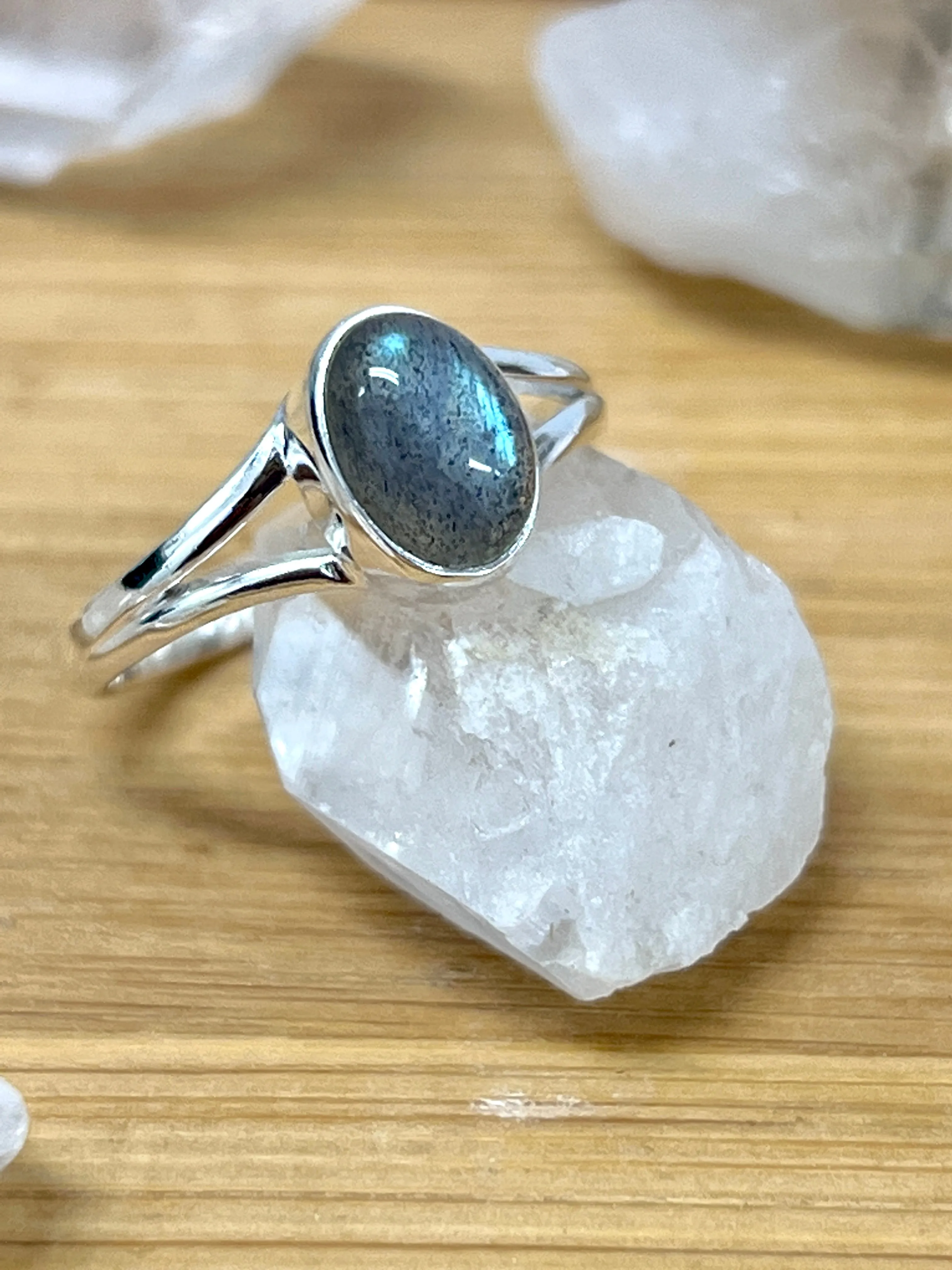 Minimalist Moonstone Or Labradorite Ring