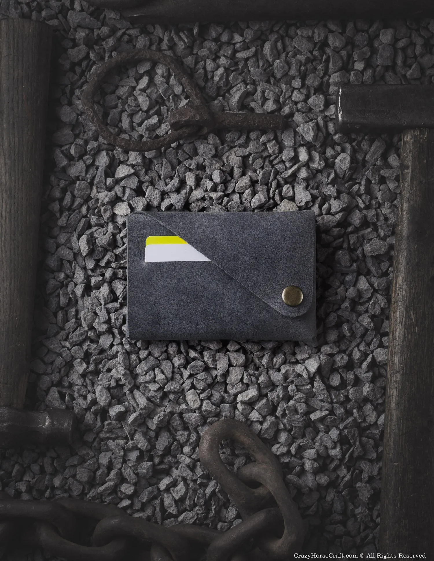 Minimalistic leather wallet/card holder | Stone Grey