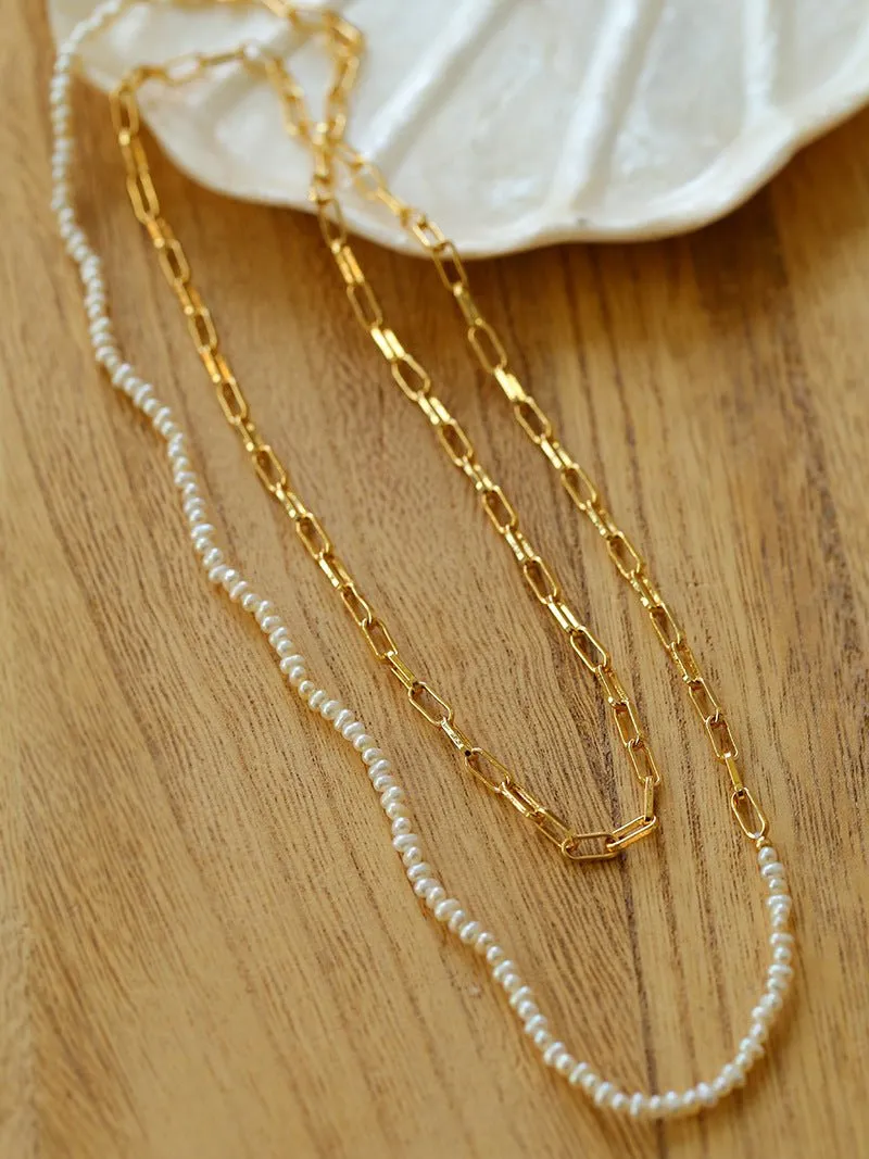 Multi-style Chain and Pearl Stacking Necklace