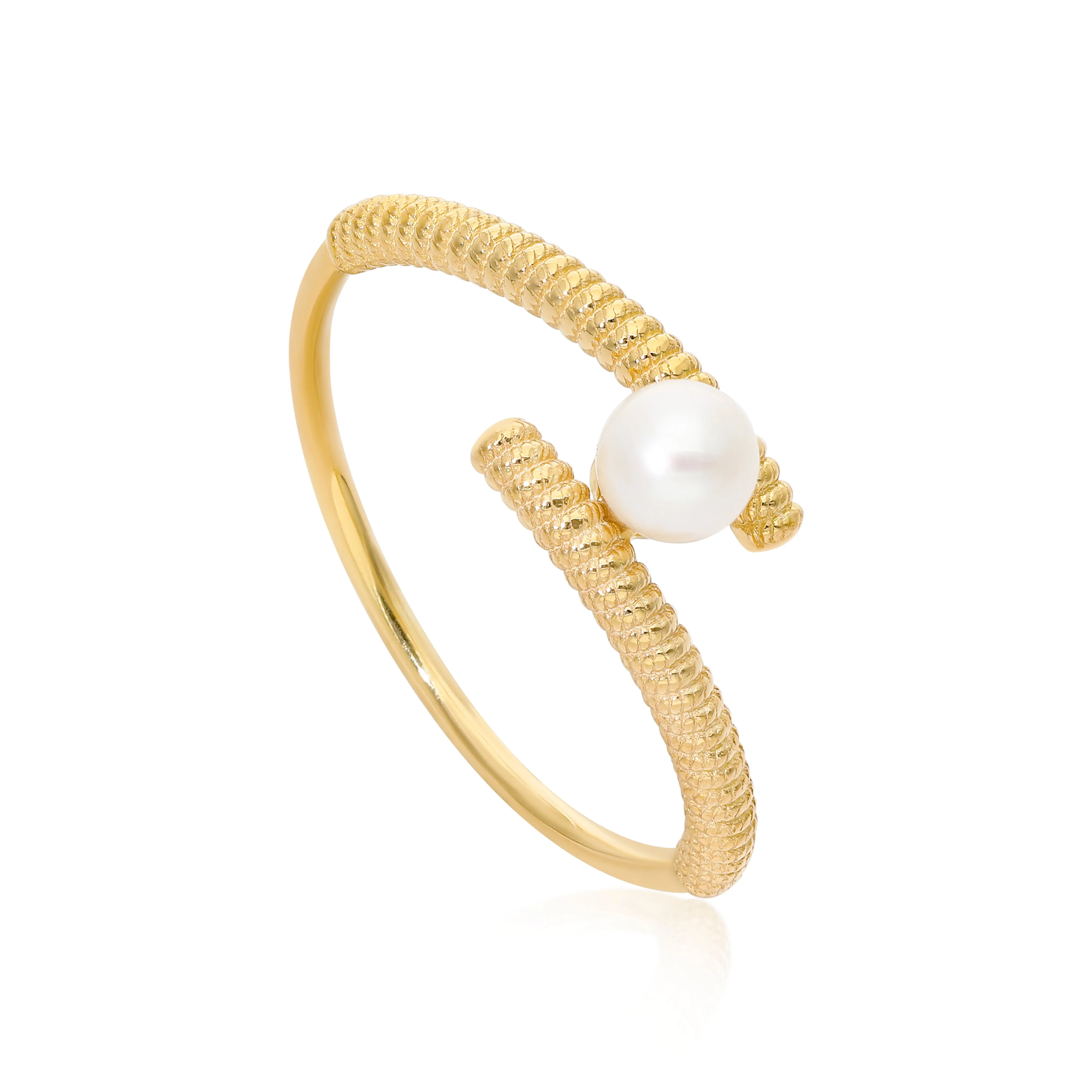 Naia Single Pearl Vermeil Ring