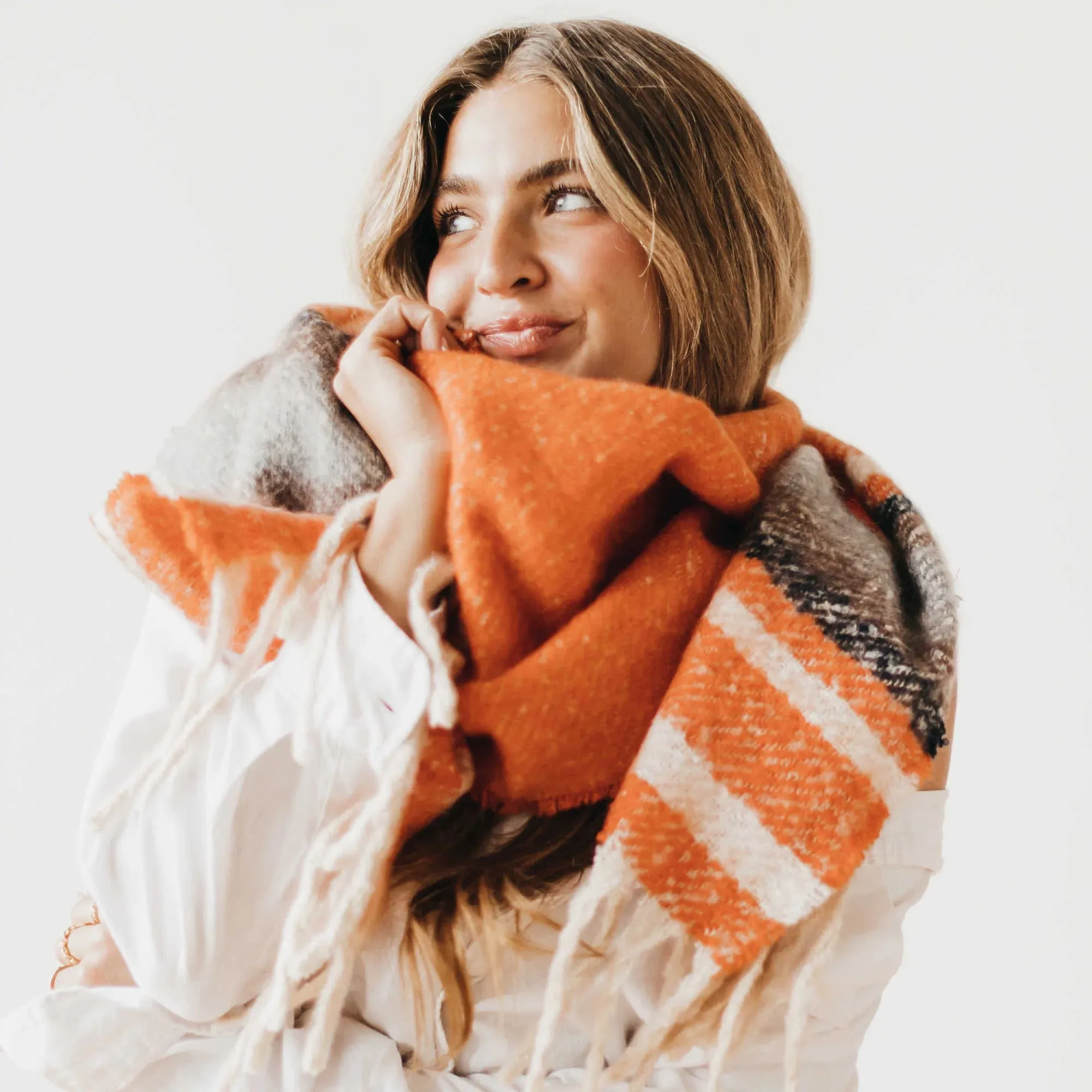 New Day Striped Scarf - Orange