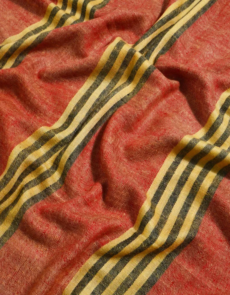 Pashmina Pattern Stole In Rust, Golden & Black 5605