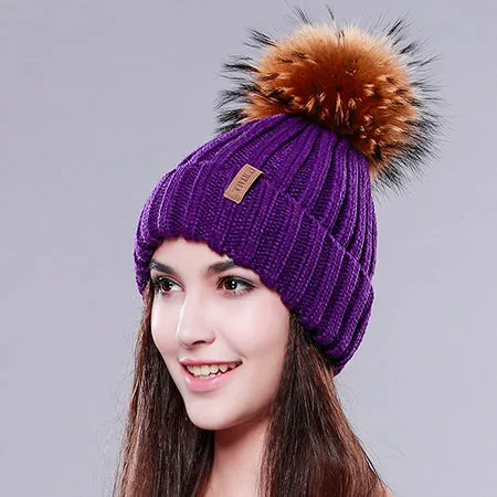 Pom Pom Knitted Beanie