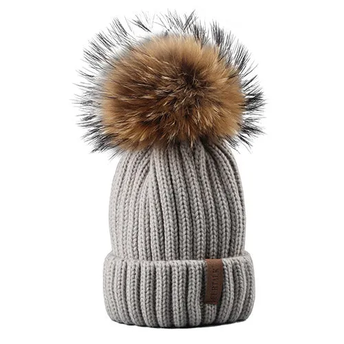 Pom Pom Knitted Beanie