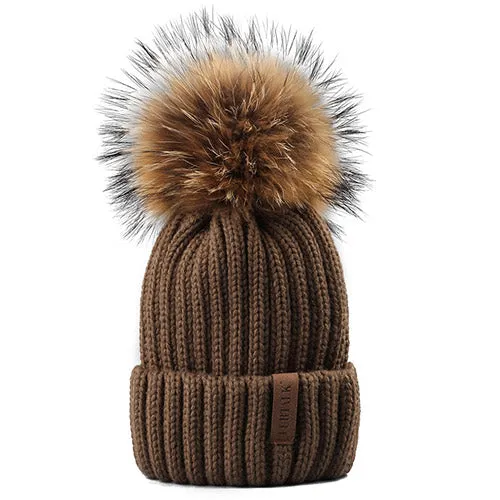 Pom Pom Knitted Beanie