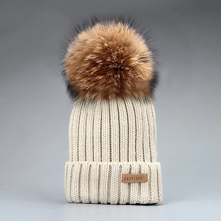 Pom Pom Knitted Beanie