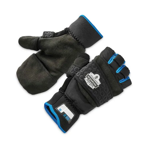 Proflex 816 Thermal Flip-top Gloves, Black, 2x-large, Pair