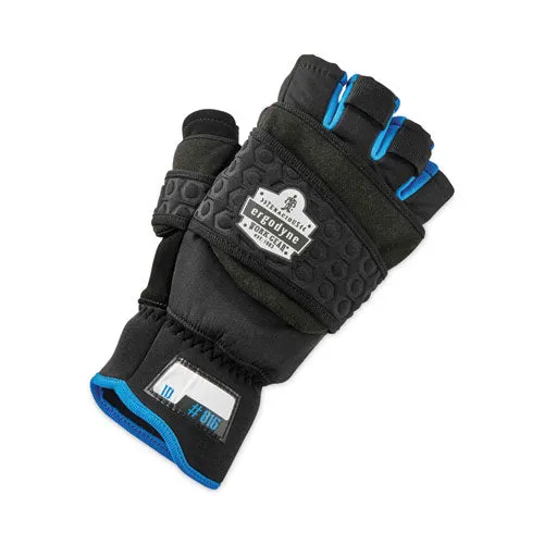 Proflex 816 Thermal Flip-top Gloves, Black, Small, Pair