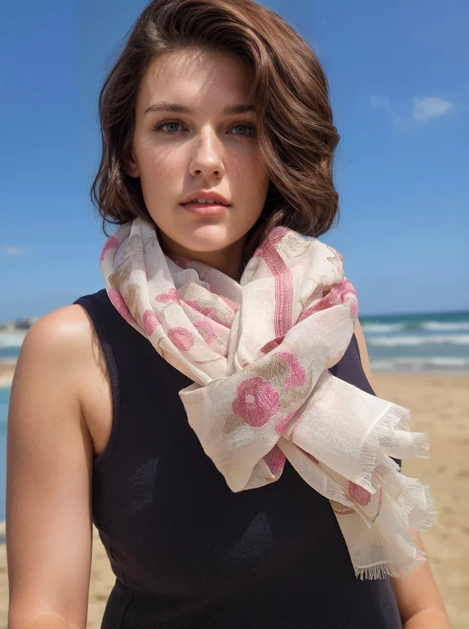 Raya 100% Cotton Scarf - Pink