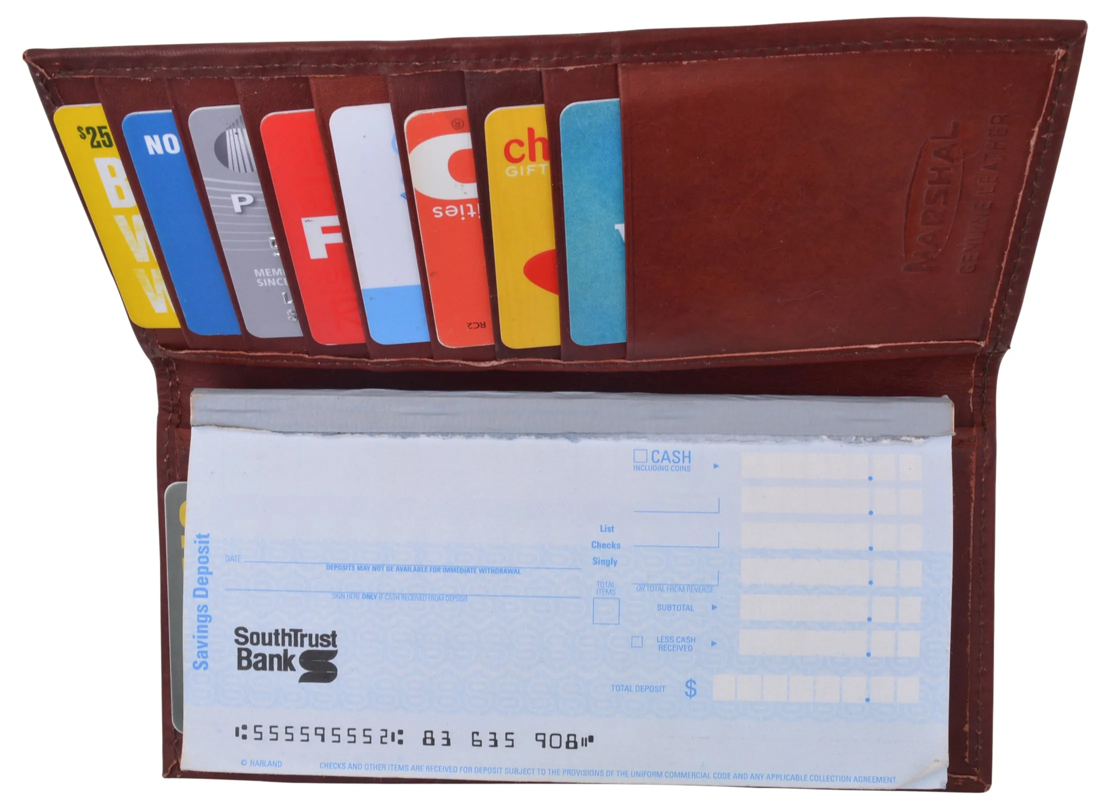 Slim Leather ID/Credit Card Holder Long Wallet with Pen holder