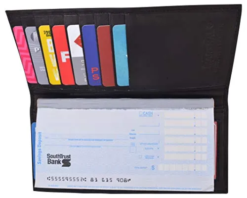 Slim Leather ID/Credit Card Holder Long Wallet with Pen holder