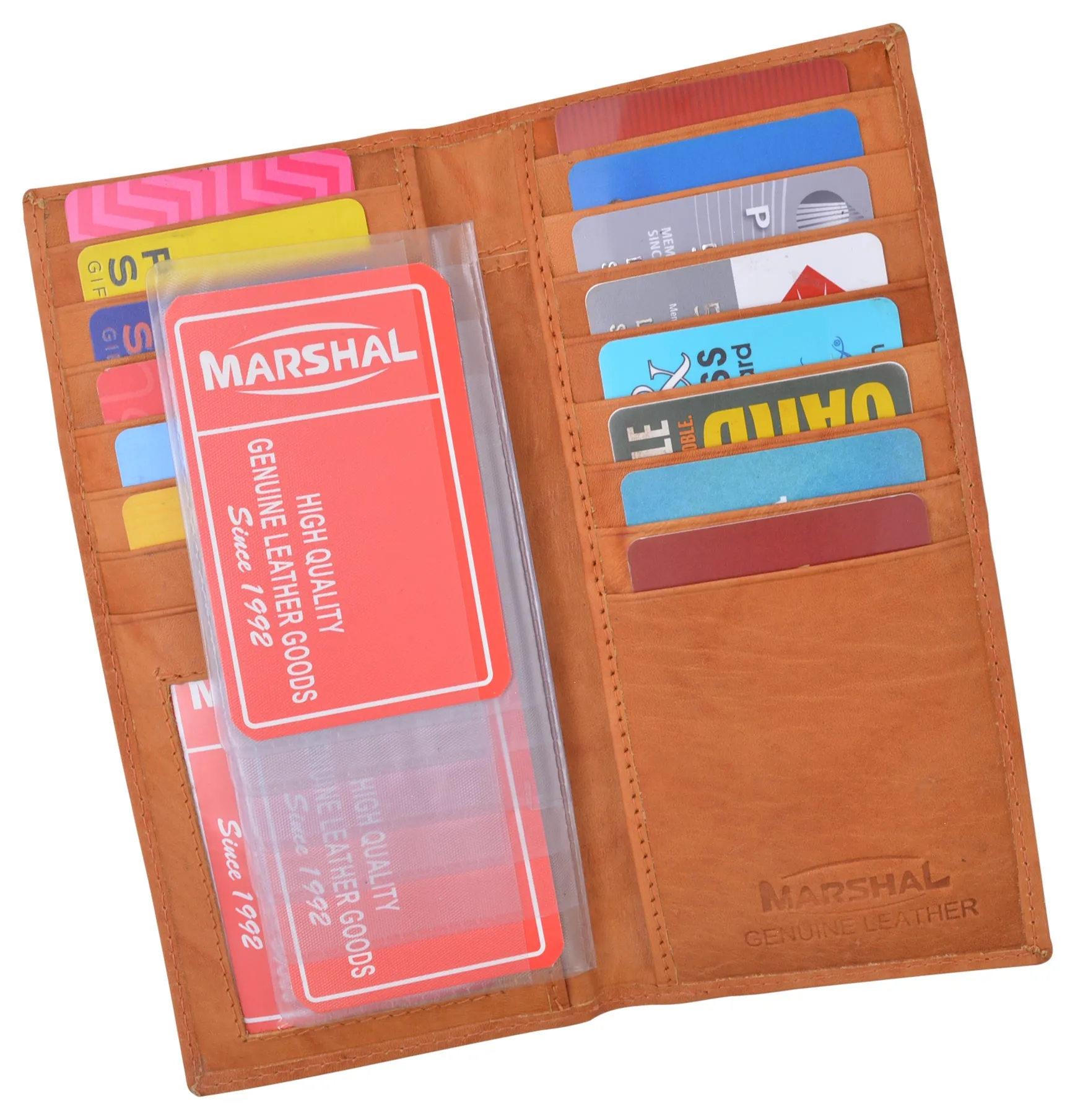 Slim Leather ID/Credit Card Holder Long Wallet with Pen holder