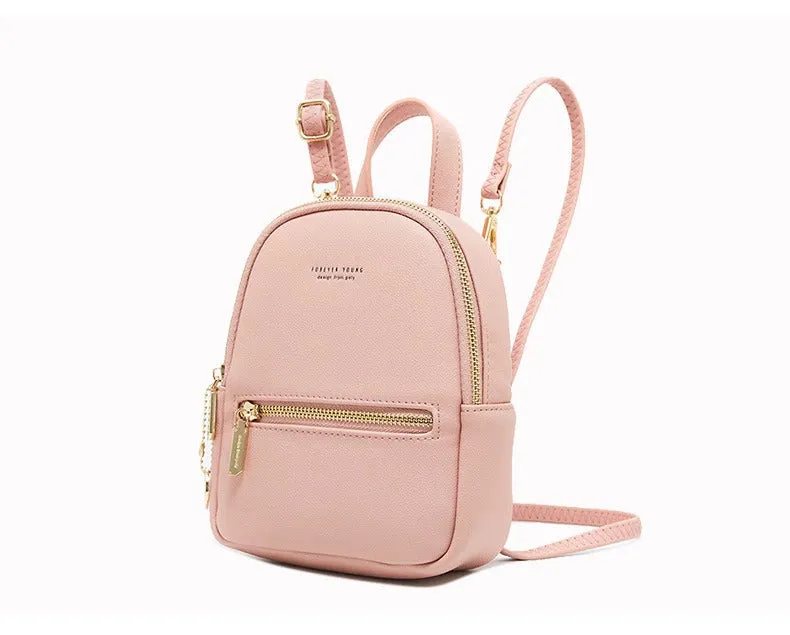 Soft Touch Mini Leather Backpack Ladies Small Leather Backpack Designer Leather Small Backapack Purse