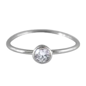 Sterling silver and cubic zirconia stacking ring