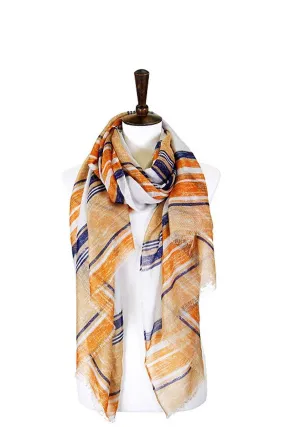 Striped Lurex Oblong Scarf