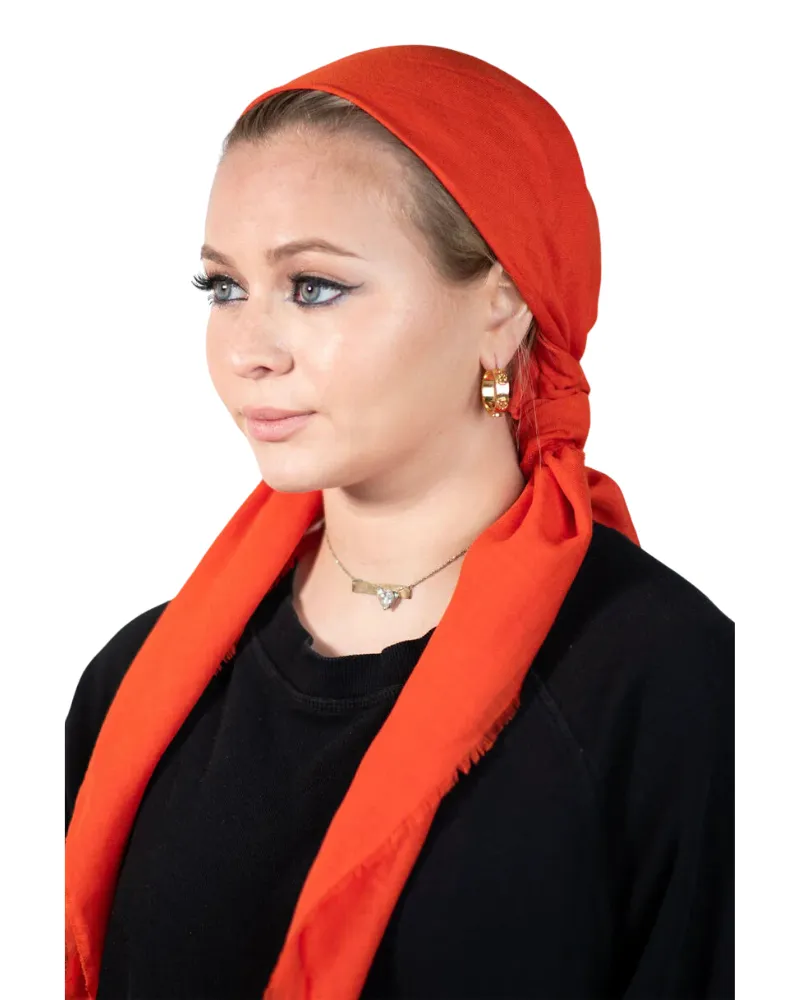 Tie Ur Knot Solid Bright Orange Triangle with Full Non Slip Grip