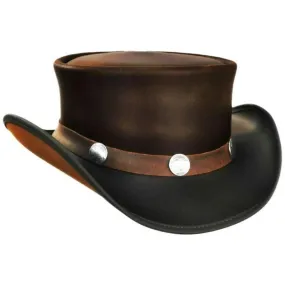 Top Hat-Coco Brown pale Rider Westren Leather hat,Leather Top Hat,Gothic Top Hat,Mens Top Hat,Steampunk Top Hat,Custom Top Hat