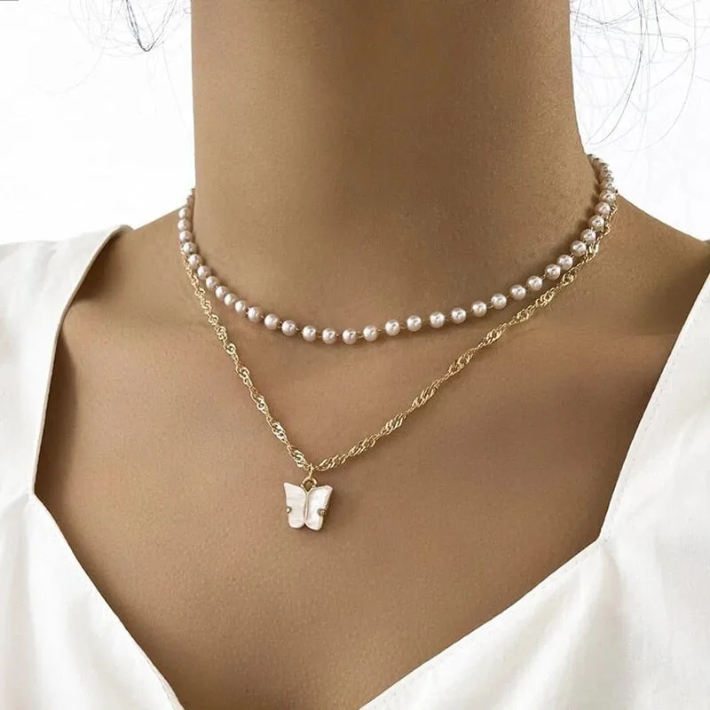 Trend Jewelry Wedding Big Pearl Necklace For Women Fashion White Imitation Pearl Choker