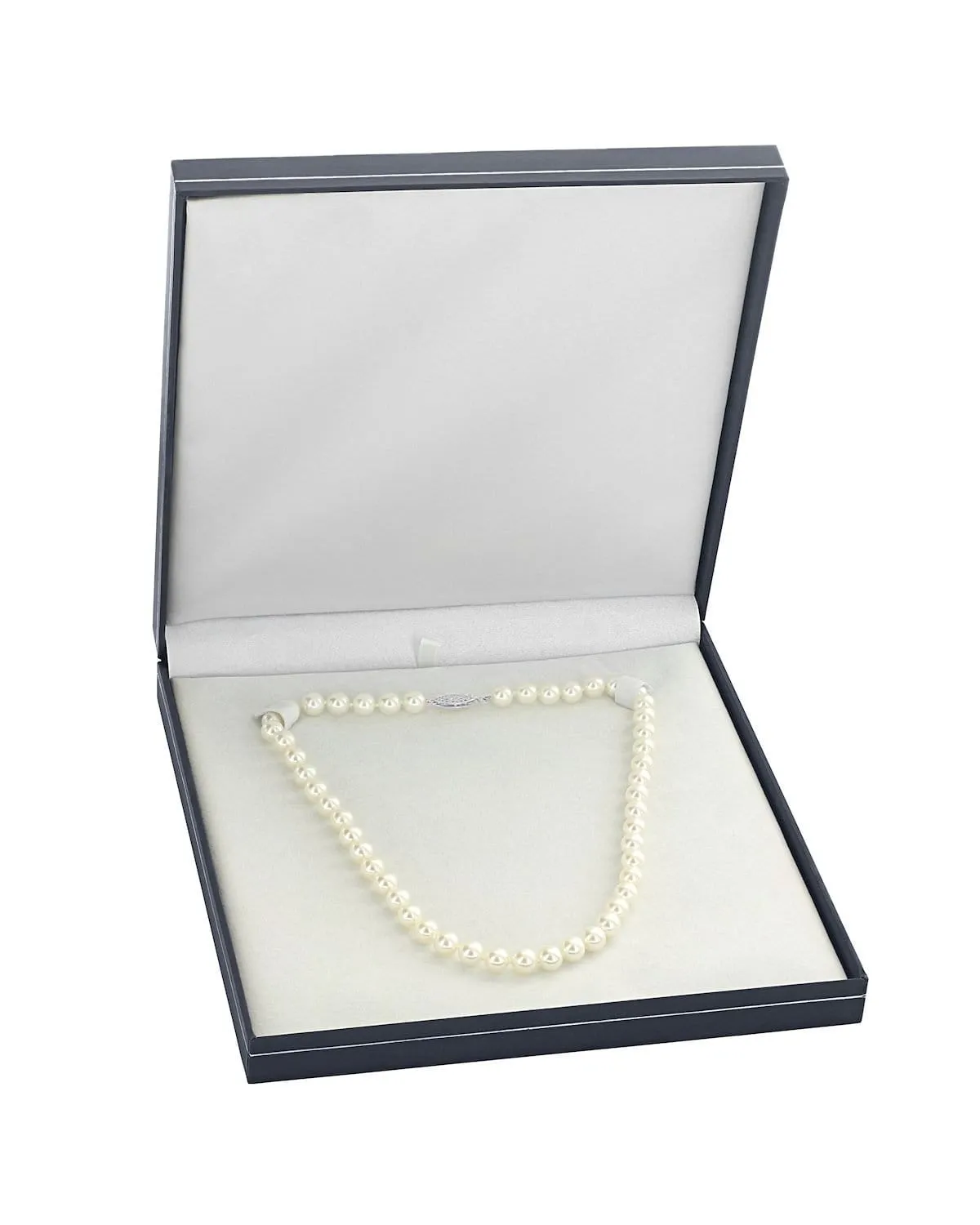 White Japanese Akoya Pearl Necklace, 5.5-6.0mm - AA  Quality