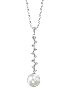 White South Sea Pearl & Diamond Evasion Pendant