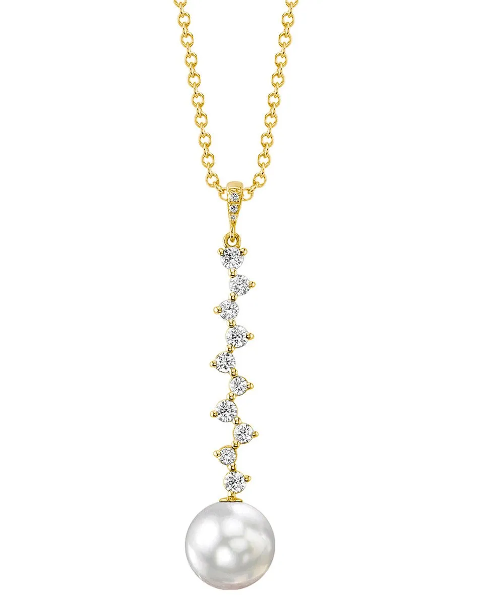 White South Sea Pearl & Diamond Evasion Pendant