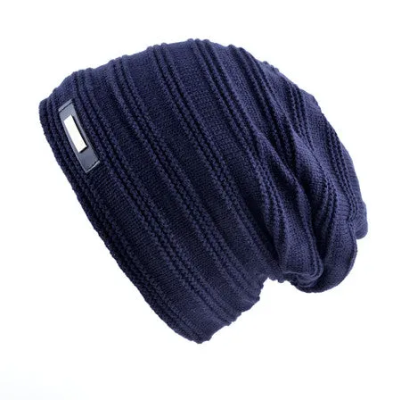 Winter Knitted skullies & beanie For Men - Black/Red/Gray/Khaki/Sky Blue/Brown