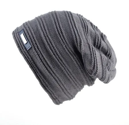 Winter Knitted skullies & beanie For Men - Black/Red/Gray/Khaki/Sky Blue/Brown