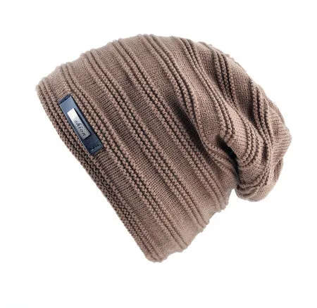 Winter Knitted skullies & beanie For Men - Black/Red/Gray/Khaki/Sky Blue/Brown